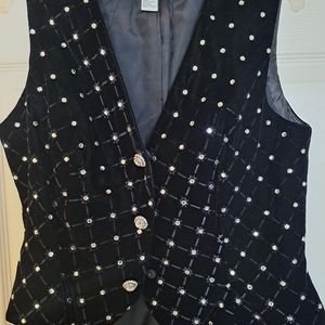 Vtg Velour Beautiful Vest